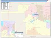 San Angelo Metro Area Wall Map Color Cast Style